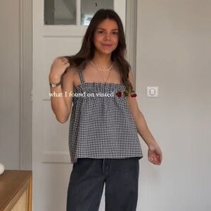 ASO Capucine, H&M Gingham Tie Strap Top